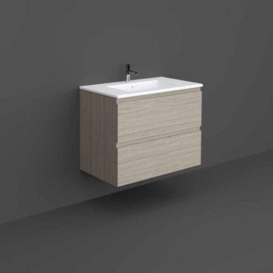 RAK Ceramics Joy Wall Hung Vanity Unit 80cm - Grey Elm - JOYWH080EGY - Envy Bathrooms Ltd