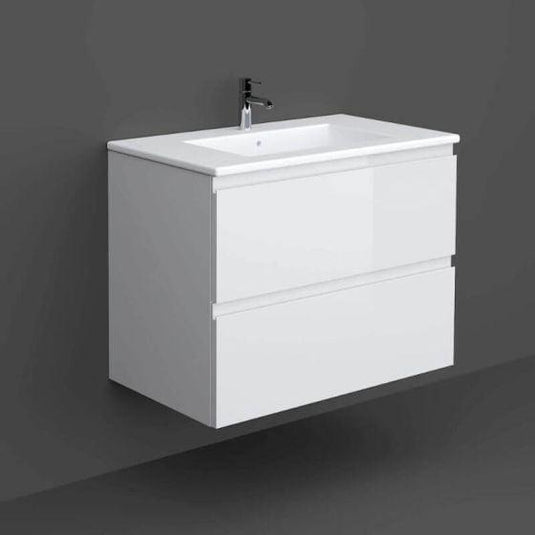 RAK Ceramics Joy Wall Hung Vanity Unit 80cm Pure White - JOYWH080PWH - Envy Bathrooms Ltd