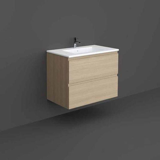 RAK Ceramics Joy Wall Hung Vanity Unit 80cm - Scandinavian Oak - JOYWH080SOK - Envy Bathrooms Ltd