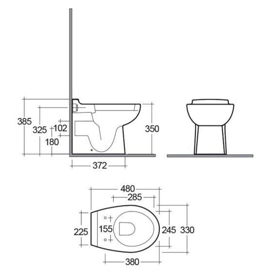 RAK Ceramics Junior Back to Wall Toilet Pan - Alpine White - BL18AWHA - Envy Bathrooms Ltd