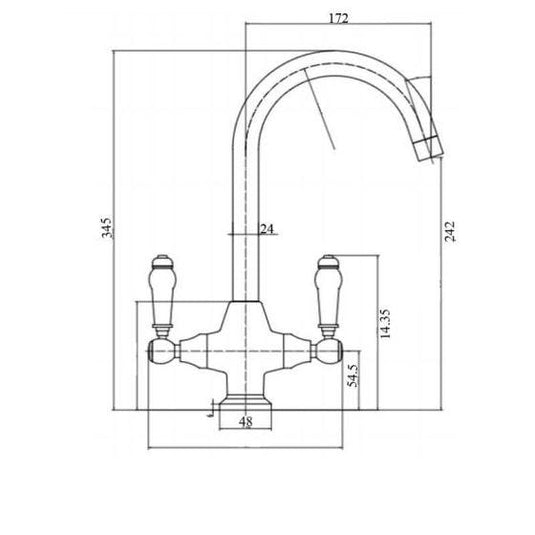 RAK Ceramics Kitchen Sink Mixer Tap With Ceramic Lever - Chrome - RAKKIT005 - Envy Bathrooms Ltd