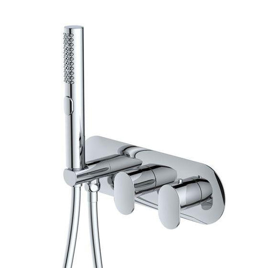 RAK Ceramics Mercury Horizontal Dual Outlet Thermostatic Concealed Shower Valve With Handset - Chrome - RAKMER3305C - Envy Bathrooms Ltd