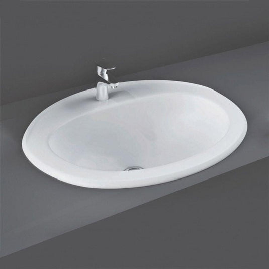 RAK Ceramics Mira 56cm Inset Basin - 1 Tap Hole - OC67AWHA - Envy Bathrooms Ltd