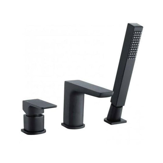 RAK Ceramics Moon 3 Hole Deck Mounted Bath Shower Mixer - Black - RAKMOO3012B - Envy Bathrooms Ltd