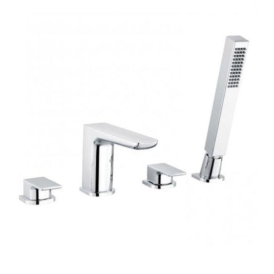 RAK Ceramics Moon 4 Hole Deck Mounted Bath Shower Mixer - Chrome - RAKMOO3013 - Envy Bathrooms Ltd