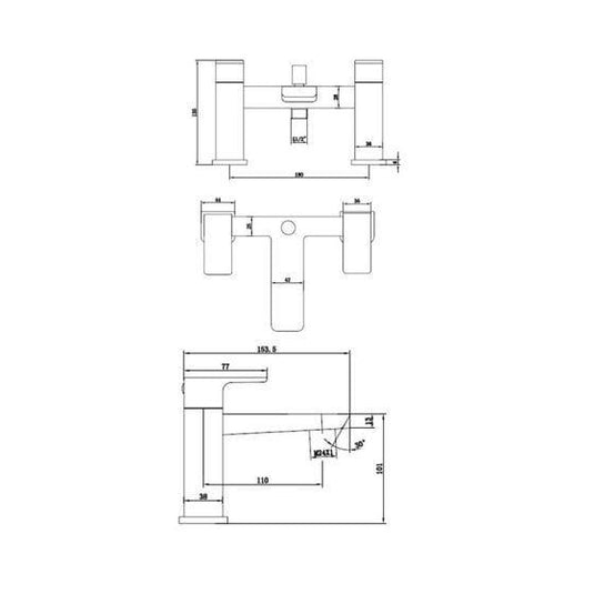 RAK Ceramics Moon Bath / Shower Mixer - Black - RAKMOO3005B - Envy Bathrooms Ltd