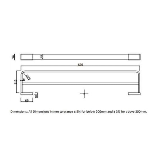 RAK Ceramics Moon Double Towel Rail - Black - RAKMOO9912B - Envy Bathrooms Ltd