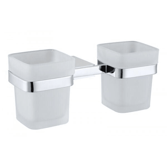 RAK Ceramics Moon Double Tumbler & Holder - Chrome - RAKHAR9904 - Envy Bathrooms Ltd