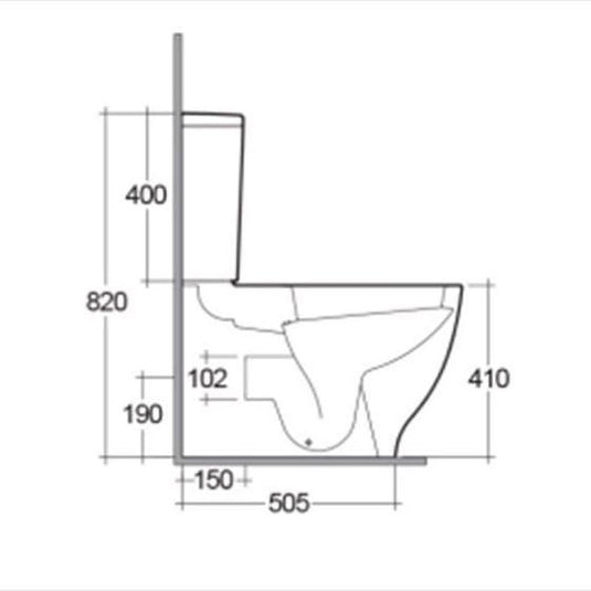 RAK Ceramics Moon Rimless Close Coupled Toilet Pan - Alpine White - HAR20AWHA - Envy Bathrooms Ltd