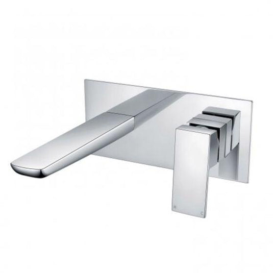 RAK Ceramics Moon Wall Mounted Basin Mixer with Back Plate - 2 TH - Chrome - RAKMOO3007 - Envy Bathrooms Ltd