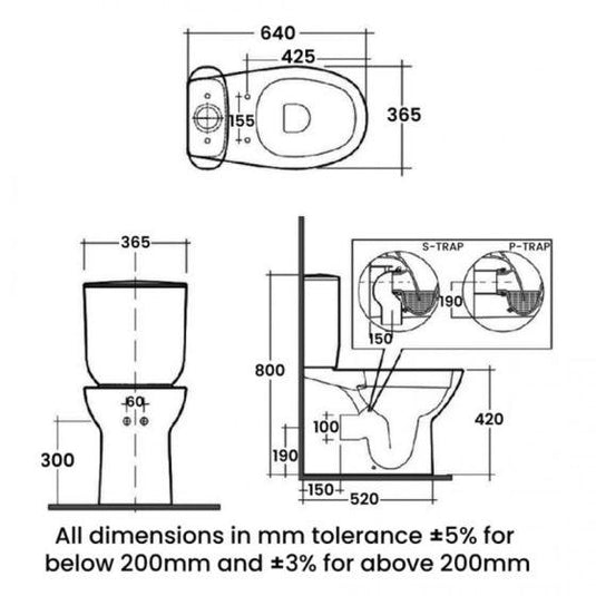 RAK Ceramics Morning Close Coupled Cistern - Alpine White - MORWT1800AWHA - Envy Bathrooms Ltd