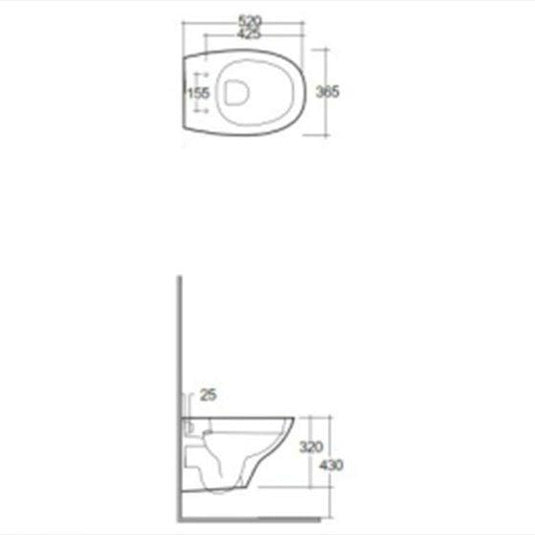 RAK Ceramics Morning Rimless Wall Hung Pan - Alpine White - MORWC1445AWHA - Envy Bathrooms Ltd