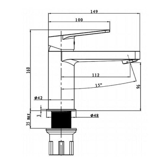 RAK Ceramics Origin Mono Basin Mixer Without Waste - Chrome - RAKORI3001 - Envy Bathrooms Ltd