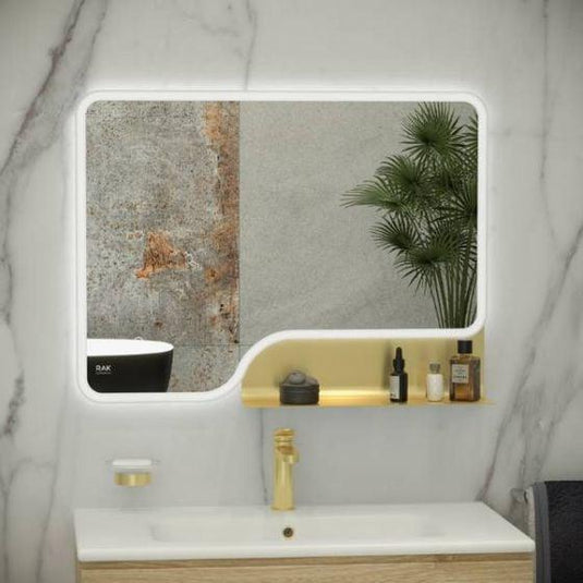 RAK Ceramics Ornate 600 x 1000mm LED Illuminated Mirror - Brushed Gold - RAKORNBG5002 - Envy Bathrooms Ltd