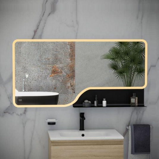 RAK Ceramics Ornate 600 x 1200mm LED Illuminated Mirror - Brushed Gold - RAKORNBG5003 - Envy Bathrooms Ltd