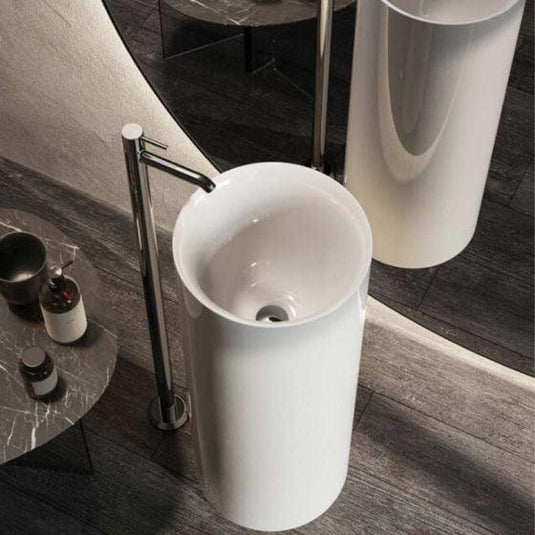 RAK Ceramics Petit Free Standing Wash Basin Round - Alpine White - PETFS13600AWHA - Envy Bathrooms Ltd
