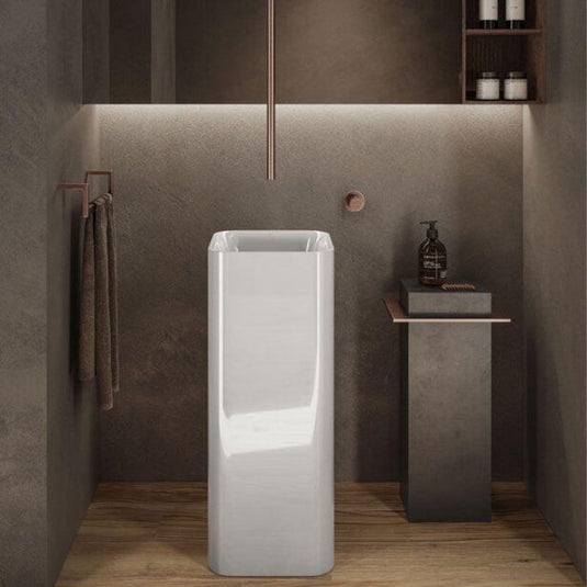 RAK Ceramics Petit Free Standing Wash Basin Square - Alpine White - PETFS23600AWHA - Envy Bathrooms Ltd