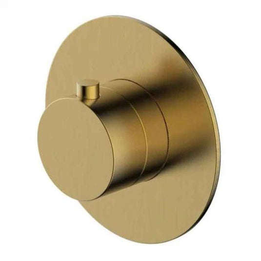 RAK Ceramics Petit Round Concealed Thermostatic Valve - Brushed Gold - RAKPER3024G - Envy Bathrooms Ltd