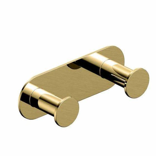 RAK Ceramics Petit Round Double Robe Hook - Brushed Gold - RAKPER9909-2G - Envy Bathrooms Ltd