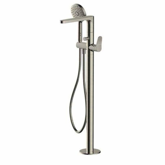 RAK Ceramics Petit Round Floor Standing Bath Shower Mixer - Brushed Nickel - RAKPER3014N - Envy Bathrooms Ltd