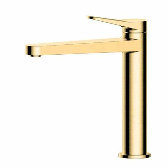 RAK Ceramics Petit Round Mid Height Basin Mixer - Brushed Gold - RAKPER3016G - Envy Bathrooms Ltd