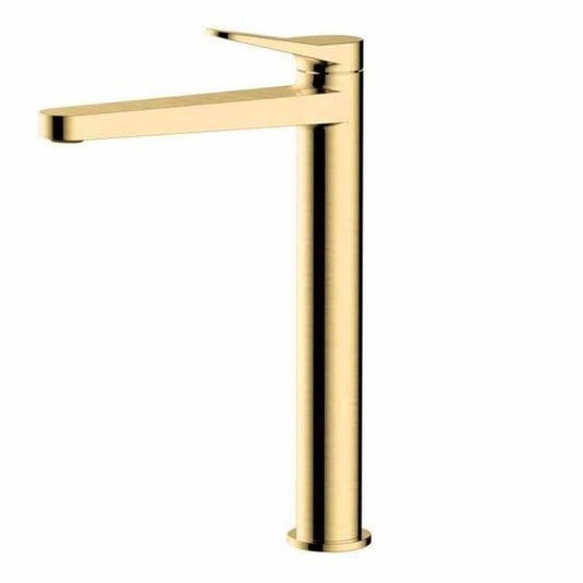 RAK Ceramics Petit Round Tall Basin Mixer - Brushed Gold - RAKPER3003G - Envy Bathrooms Ltd