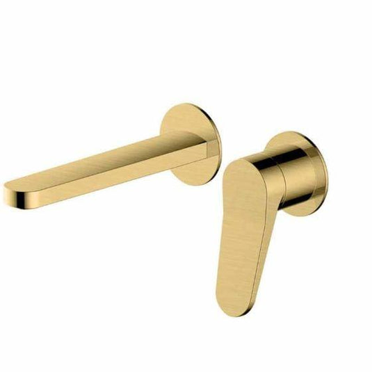 RAK Ceramics Petit Round Wall Mounted Single Lever Basin Mixer - Brushed Gold - RAKPER3007G - Envy Bathrooms Ltd