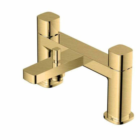 RAK Ceramics Petit Square Deck Bath Shower Mixer - Brushed Gold - RAKPES3005G - Envy Bathrooms Ltd