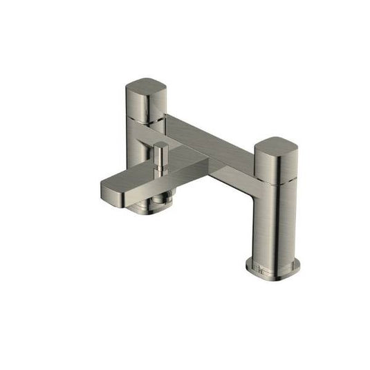 RAK Ceramics Petit Square Deck Bath Shower Mixer - Brushed Nickel - RAKPES3005N - Envy Bathrooms Ltd