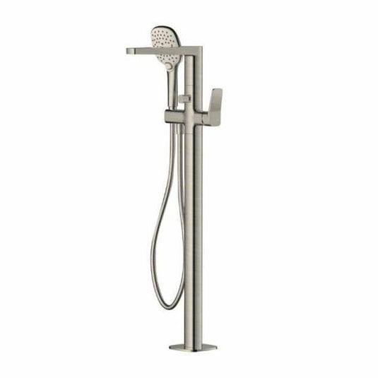 RAK Ceramics Petit Square Floor Standing Bath Shower Mixer - Brushed Nickel - RAKPES3014N - Envy Bathrooms Ltd