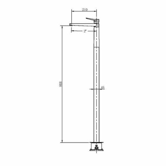 RAK Ceramics Petit Square Floor Standing Wash Basin Mixer - Brushed Nickel - RAKPES3030N - Envy Bathrooms Ltd