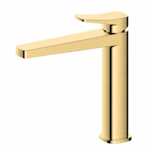 RAK Ceramics Petit Square Mid Height Basin Mixer Tap - Brushed Gold - RAKPES3016G - Envy Bathrooms Ltd