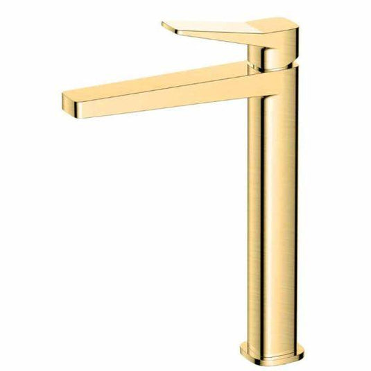 RAK Ceramics Petit Square Tall Basin Mixer Tap - Brushed Gold - RAKPES3003G - Envy Bathrooms Ltd