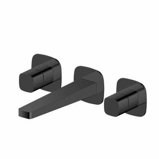 RAK Ceramics Petit Square Wall Mounted 3 Hole Basin Mixer - Matt Black - RAKPES3010B - Envy Bathrooms Ltd