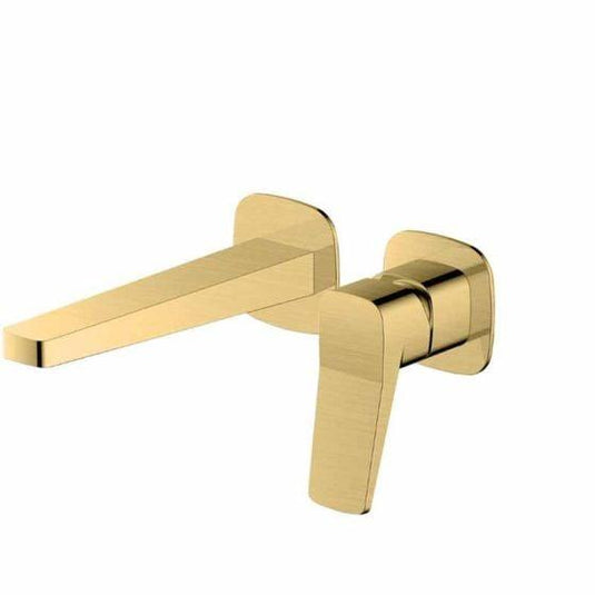 RAK Ceramics Petit Square Wall Mounted Single Lever Basin Mixer Tap - Brushed Gold - RAKPES3007G - Envy Bathrooms Ltd