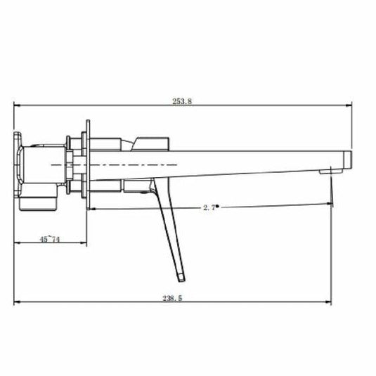 RAK Ceramics Petit Square Wall Mounted Single Lever Basin Mixer Tap - Brushed Gold - RAKPES3007G - Envy Bathrooms Ltd