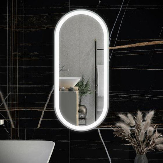 RAK Ceramics Picture Oval 450 x 1000mm LED Illuminated Mirror - Chrome - RAKPICOVCP5001 - Envy Bathrooms Ltd