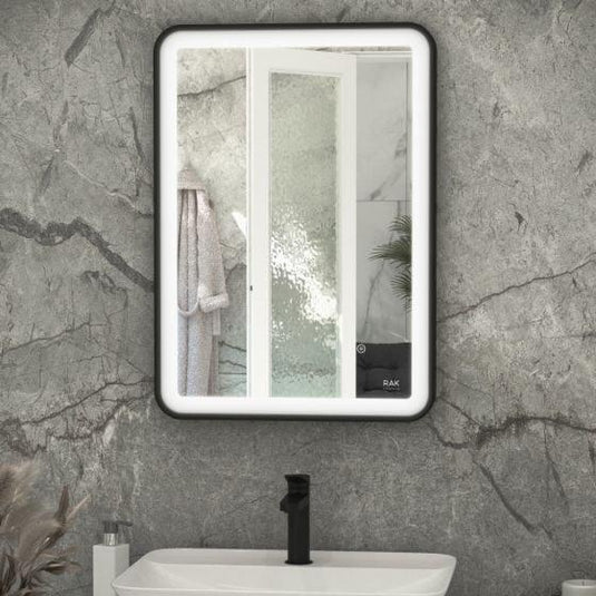 RAK Ceramics Picture Soft 500 x 700mm LED Mirror - Matt Black - RAKPICSFMB5001 - Envy Bathrooms Ltd