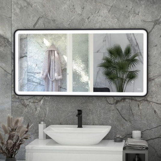 RAK Ceramics Picture Soft 600 x 1000mm LED Mirror - Matt Black - RAKPICSFMB5003 - Envy Bathrooms Ltd