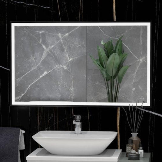 RAK Ceramics Picture Square 600 x 1000mm LED Illuminated Mirror - Matt Black - RAKPICSQMB5003 - Envy Bathrooms Ltd