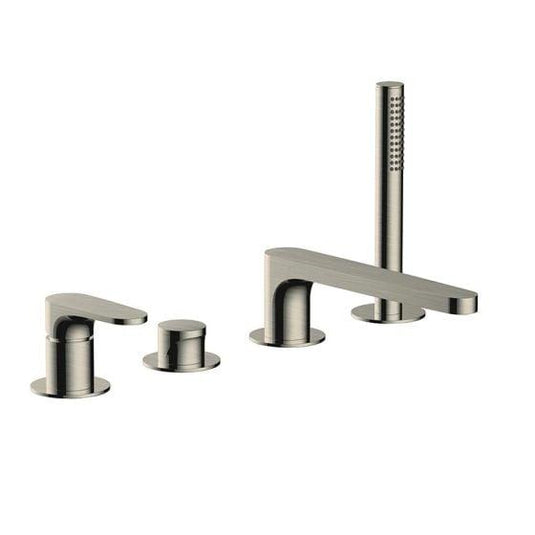 RAK Ceramics Portofino 4 Hole Deck Mounted Bath Shower Mixer - Brushed Nickel - RAKPOR3013N - Envy Bathrooms Ltd