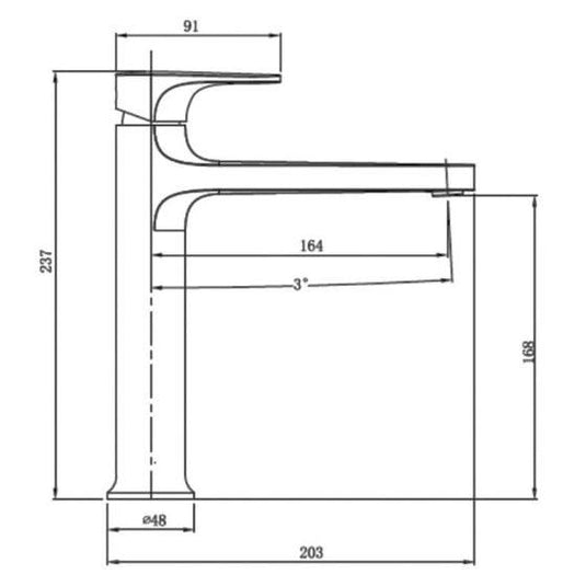 RAK Ceramics Portofino Medium Height Basin Mixer - Brushed Nickel - RAKPOR3016N - Envy Bathrooms Ltd