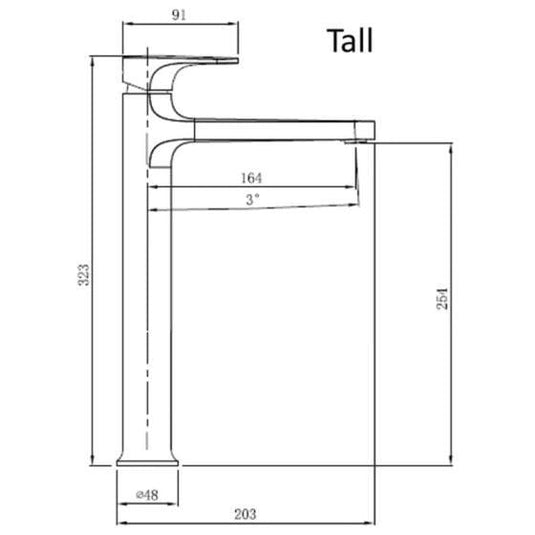 RAK Ceramics Portofino Tall Basin Mixer - Brushed Nickel - RAKPOR3003N - Envy Bathrooms Ltd