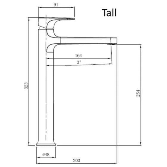 RAK Ceramics Portofino Tall Basin Mixer - Chrome - RAKPOR3003C - Envy Bathrooms Ltd