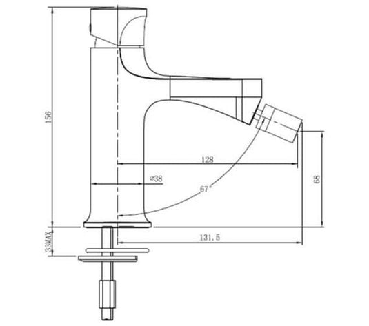 RAK Ceramics Positano Bidet Mixer in Brushed Gold - RAKPOS3006G - Envy Bathrooms Ltd