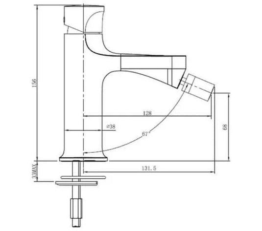RAK Ceramics Positano Bidet Mixer in Brushed Gold - RAKPOS3006G - Envy Bathrooms Ltd