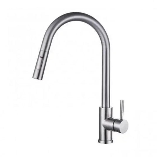 RAK Ceramics Prague One Touch Pull Out Kitchen Sink Mixer - Silver - RAKKIT017 - Envy Bathrooms Ltd