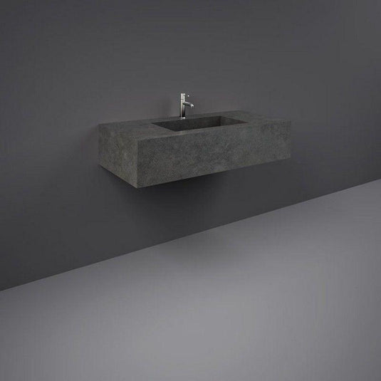 RAK Ceramics Precious 1000mm Wall Mounted Counter Wash Basin with 0th in Behind Grey - PRECT10347104A0 - Envy Bathrooms Ltd