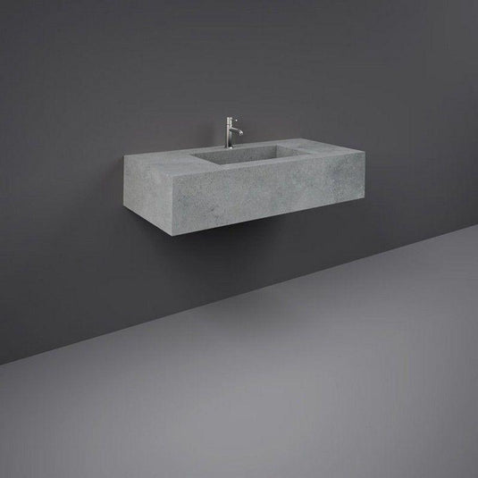 RAK Ceramics Precious 1000mm Wall Mounted Counter Wash Basin with 0th in Surface XL Cool Grey - PRECT10347103A0 - Envy Bathrooms Ltd