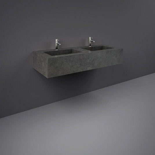 RAK Ceramics Precious 1200mm Wall Mounted Counter Wash Basin with 0th in Behind Grey - PRECT12347104A0 - Envy Bathrooms Ltd